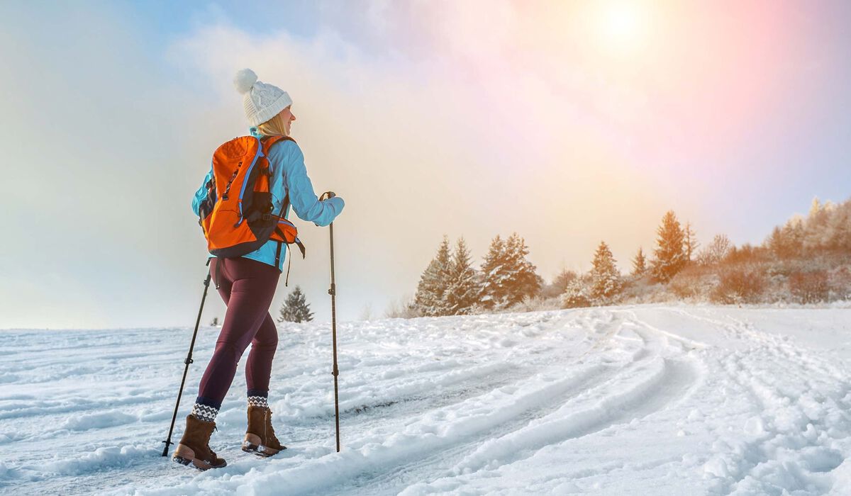 Ein Winterspaziergang im Skigebiet